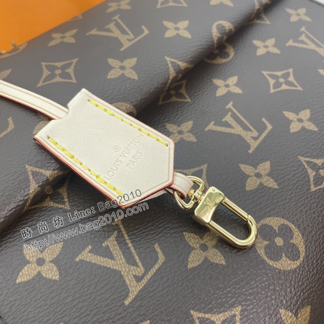 Lv路易威登2023專櫃新款CLUNY BB手袋 LV提花肩帶老花手提女包 M46054 ydh5017
